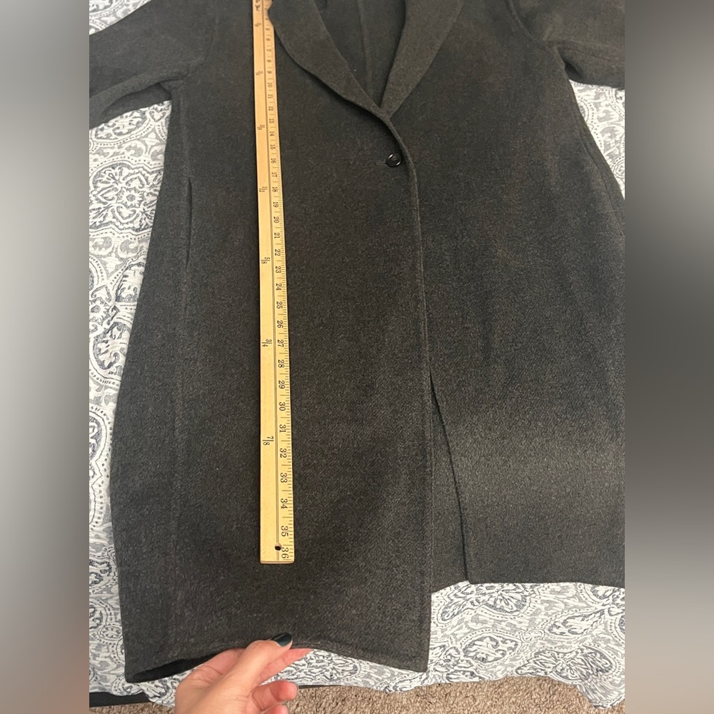 Uniqlo Wool Blend Charcoal Grey Oversized Blazer Coat Small - Picture 8 of 11